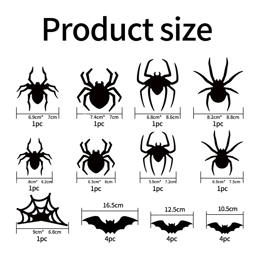 Halloween 3D Bat Glowing Stickers 3D
