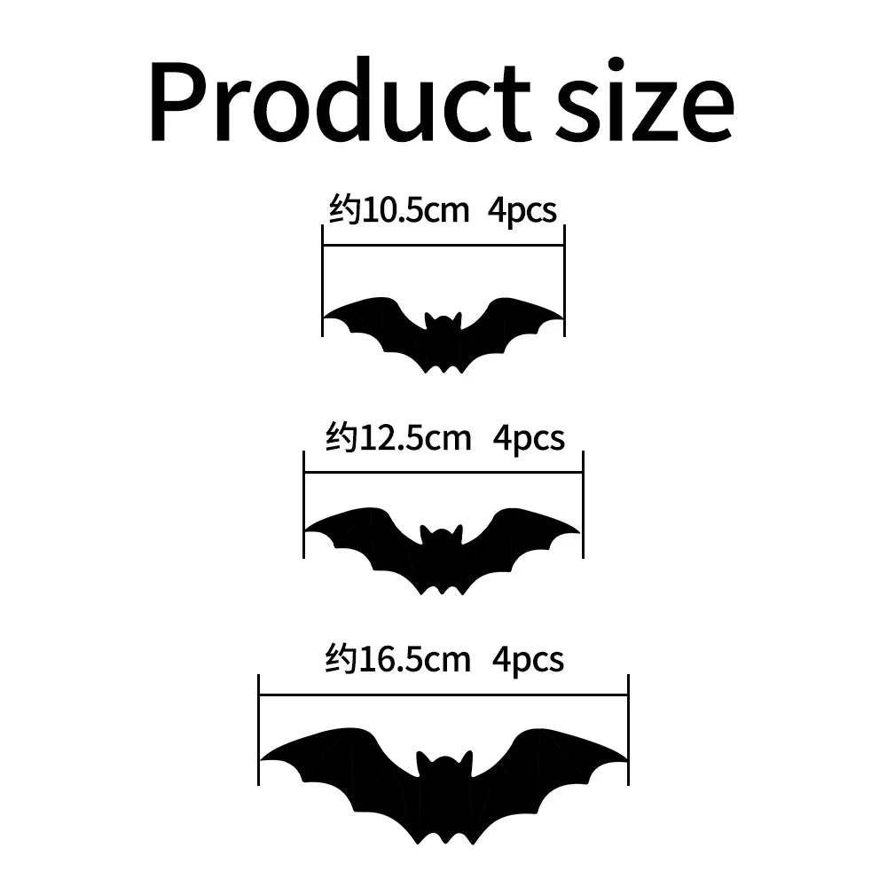 Halloween 3D Bat Glowing Stickers 3D