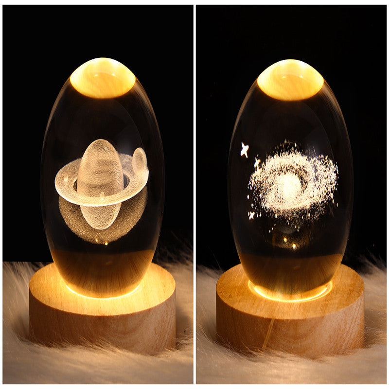 LED Night Light Galaxy Crystal Ball Table Lamp 3D