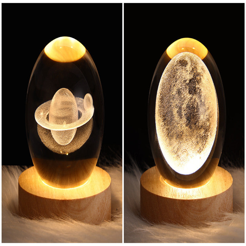 LED Night Light Galaxy Crystal Ball Table Lamp 3D