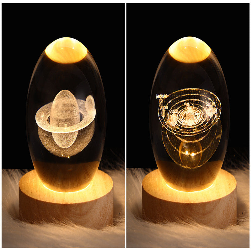 LED Night Light Galaxy Crystal Ball Table Lamp 3D
