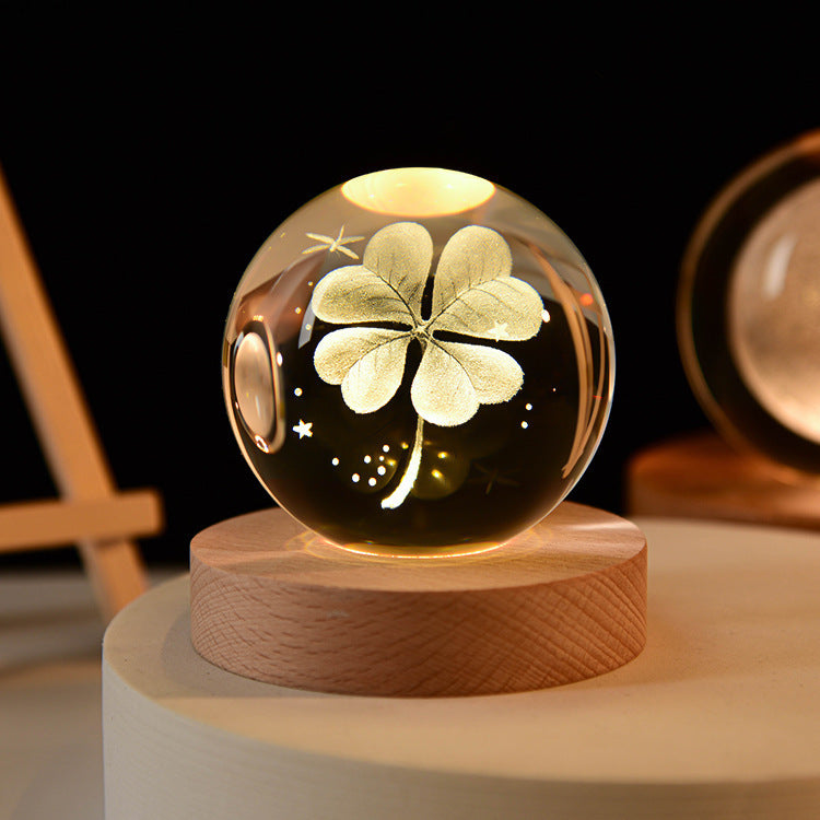 LED Night Light Galaxy Crystal Ball Table Lamp 3D