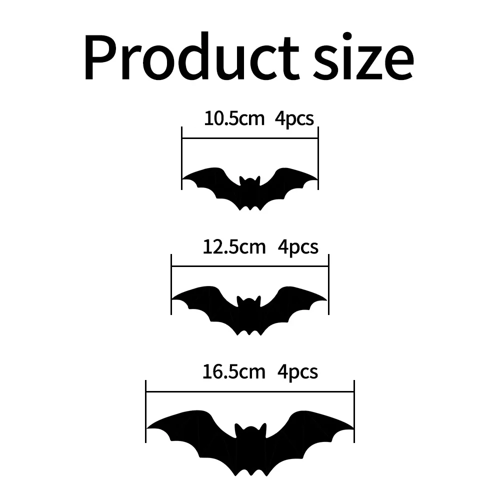 Halloween 3D Bat Glowing Stickers 3D