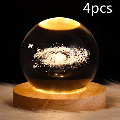 LED Night Light Galaxy Crystal Ball Table Lamp 3D