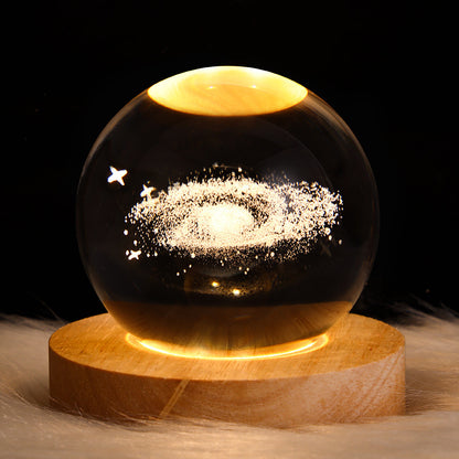 LED Night Light Galaxy Crystal Ball Table Lamp 3D