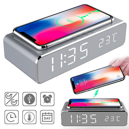 Alarm Clock With Wireless Charger Desktop