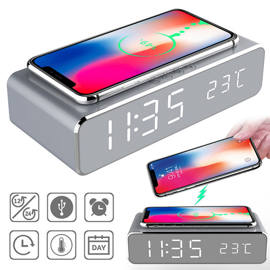Alarm Clock With Wireless Charger Desktop