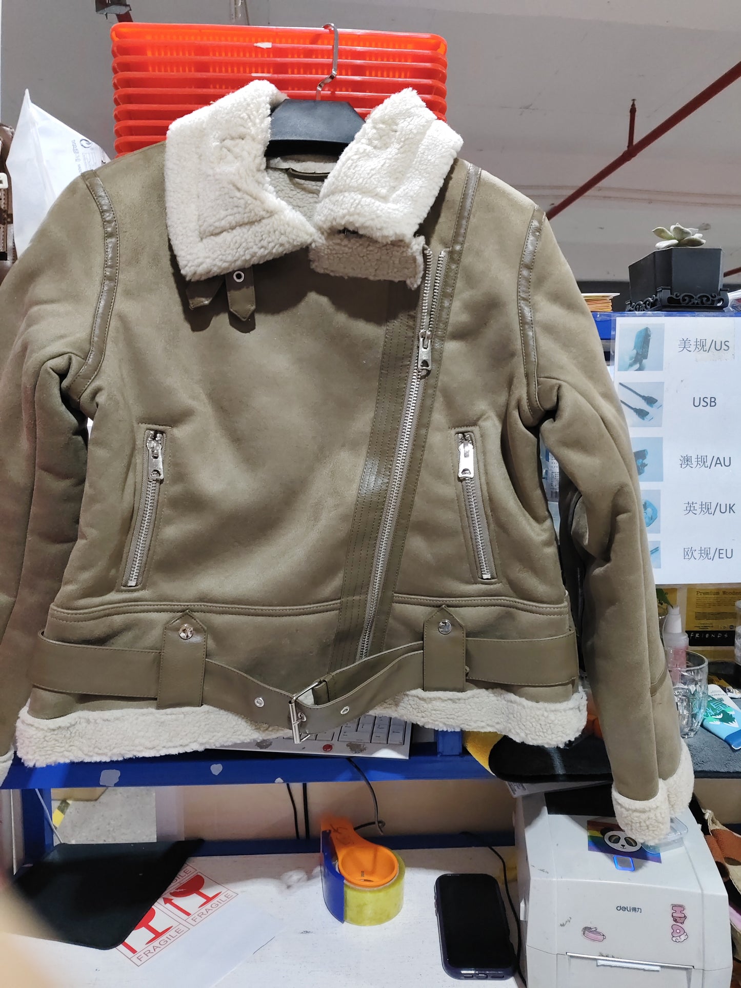 WInter Lapel Jacket Suede Lamb Wool Warm Coat