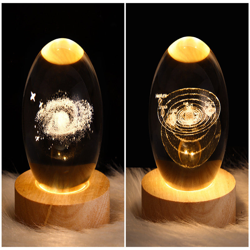 LED Night Light Galaxy Crystal Ball Table Lamp 3D