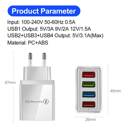 USB Charger Quick Charge 3.0 4