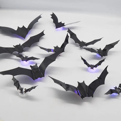 Halloween 3D Bat Glowing Stickers 3D