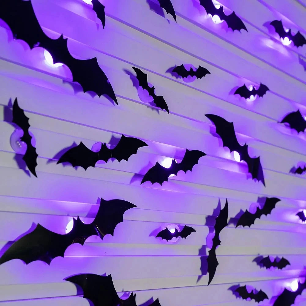 Halloween 3D Bat Glowing Stickers 3D