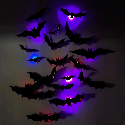 Halloween 3D Bat Glowing Stickers 3D