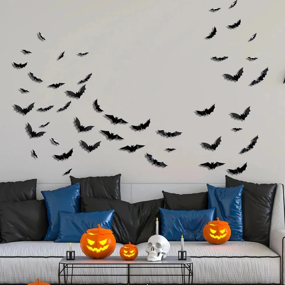 Halloween 3D Bat Glowing Stickers 3D