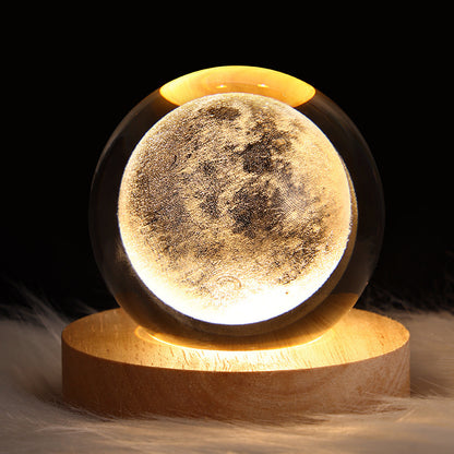 LED Night Light Galaxy Crystal Ball Table Lamp 3D