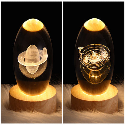 LED Night Light Galaxy Crystal Ball Table Lamp 3D